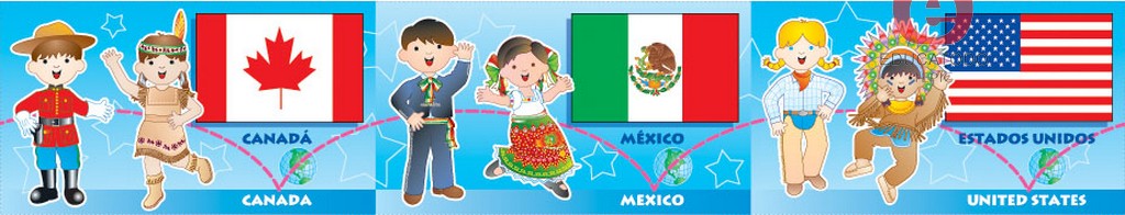 CENEFA DECORATIVA BANDERAS Y TRAJES TIPICOS