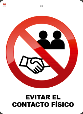 EVITAR EL CONTACTO FISICO 39 x 29 cm