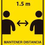 MANTENER DISTANCIA DE SEGURIDAD 39 x 29 cm