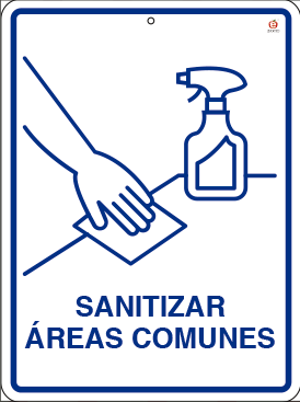 SANITIZAR AREAS COMUNES 39 x 29 cm