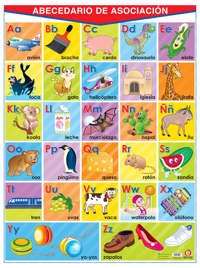 POSTER ABECEDARIO DE ASOCIACION ROJO