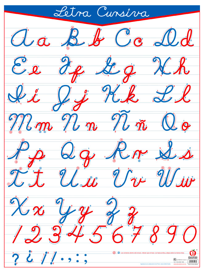 POSTER LETRA CURSIVA