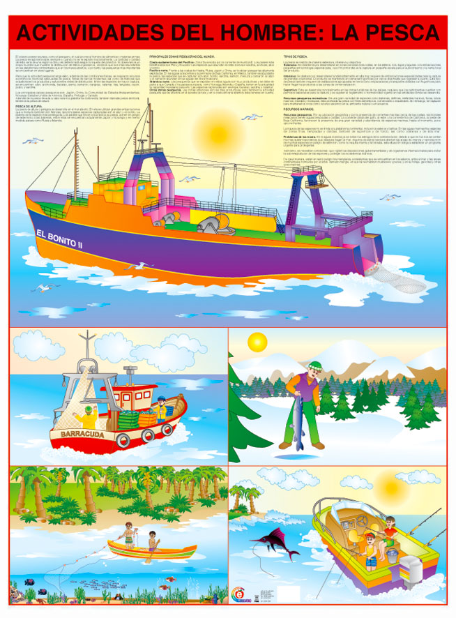 POSTER ACTIVIDADES DEL HOMBRE LA PESCA