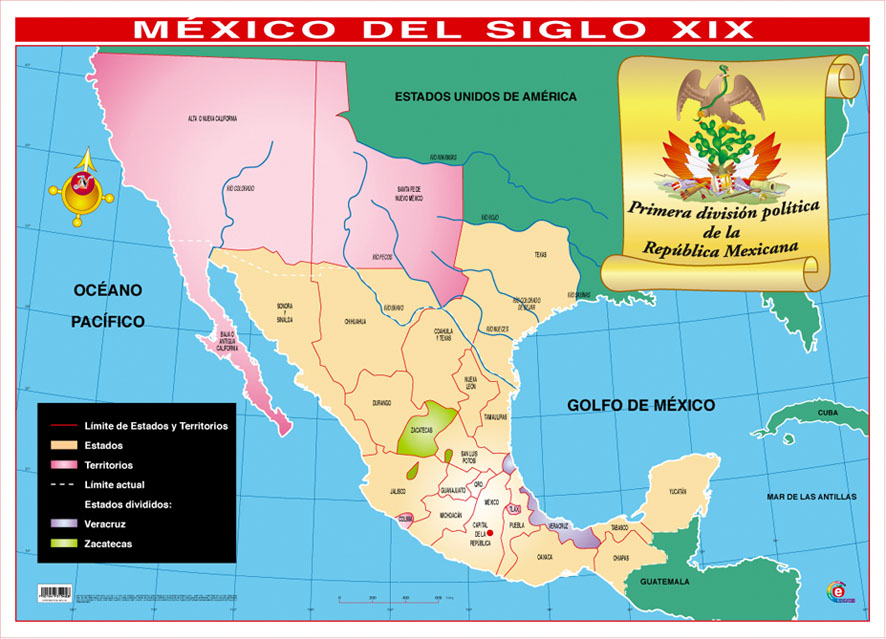 POSTER MEXICO SIGLO XIX D.P. / LA NUEVA ESPAÑA D.P.