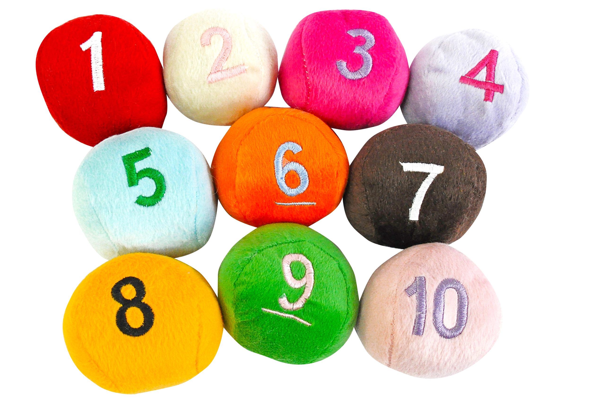 JUEGO DE PELOTAS CON 10 (COLORES Y NUMEROS)