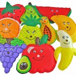 CARIFRUTAS DE TELA CON 11 PIEZAS EN BOLSA DE VINIL