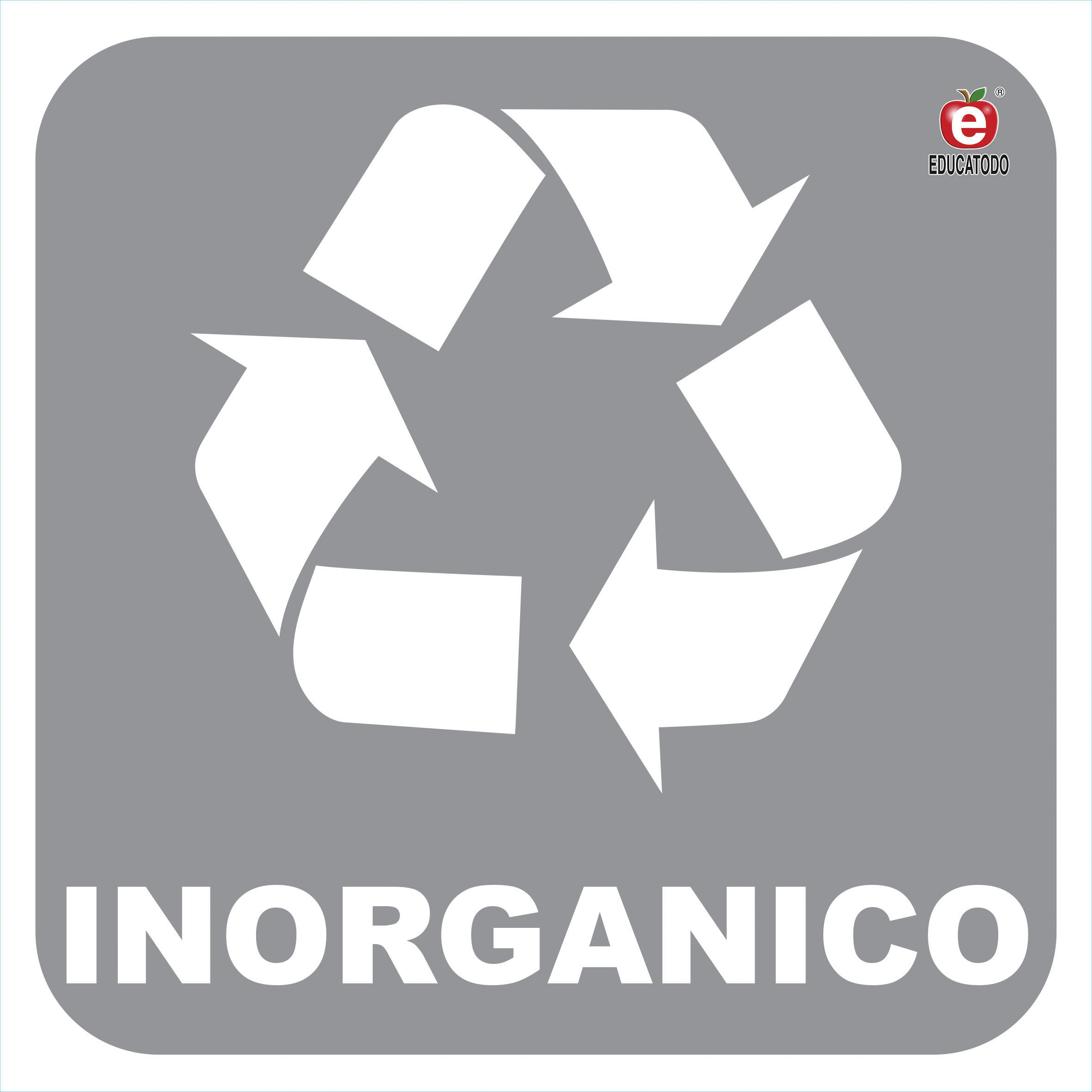 SEÑAL INDIVIDUAL INORGANICO 20 X 20 CM APROX. CAL.20