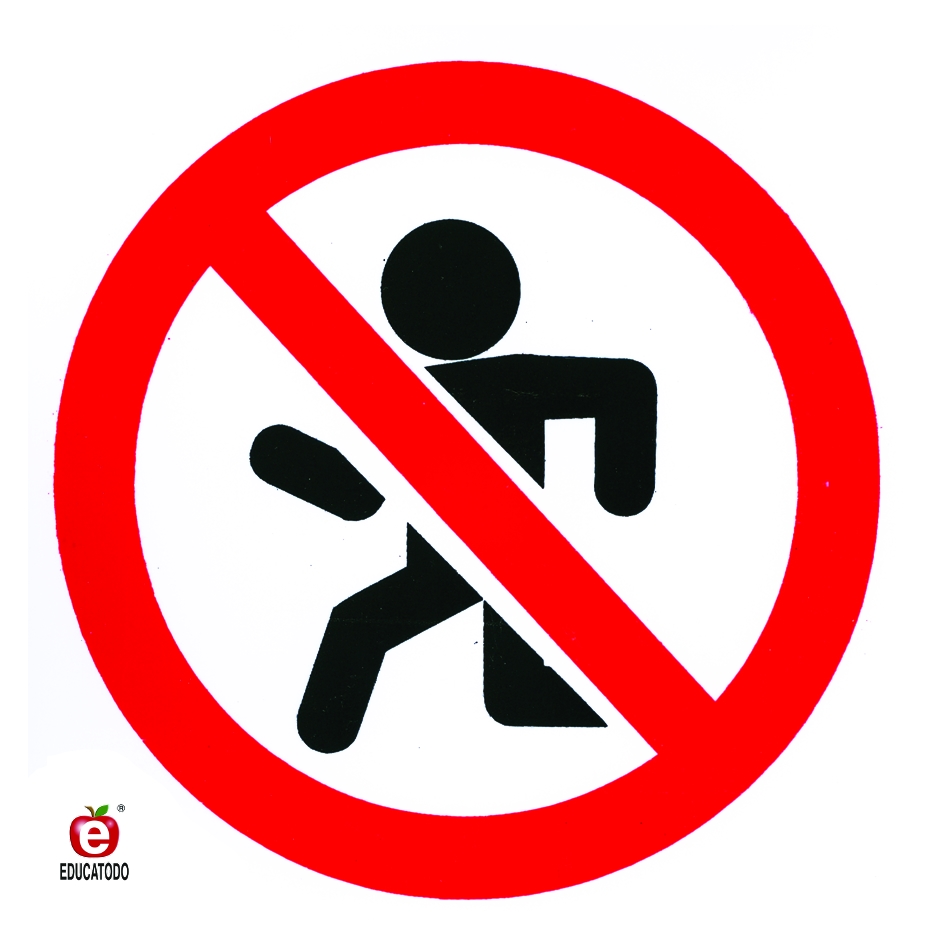 SEÑAL INDIVIDUAL NO CORRER 20 X 20 CM APROX. CAL.20