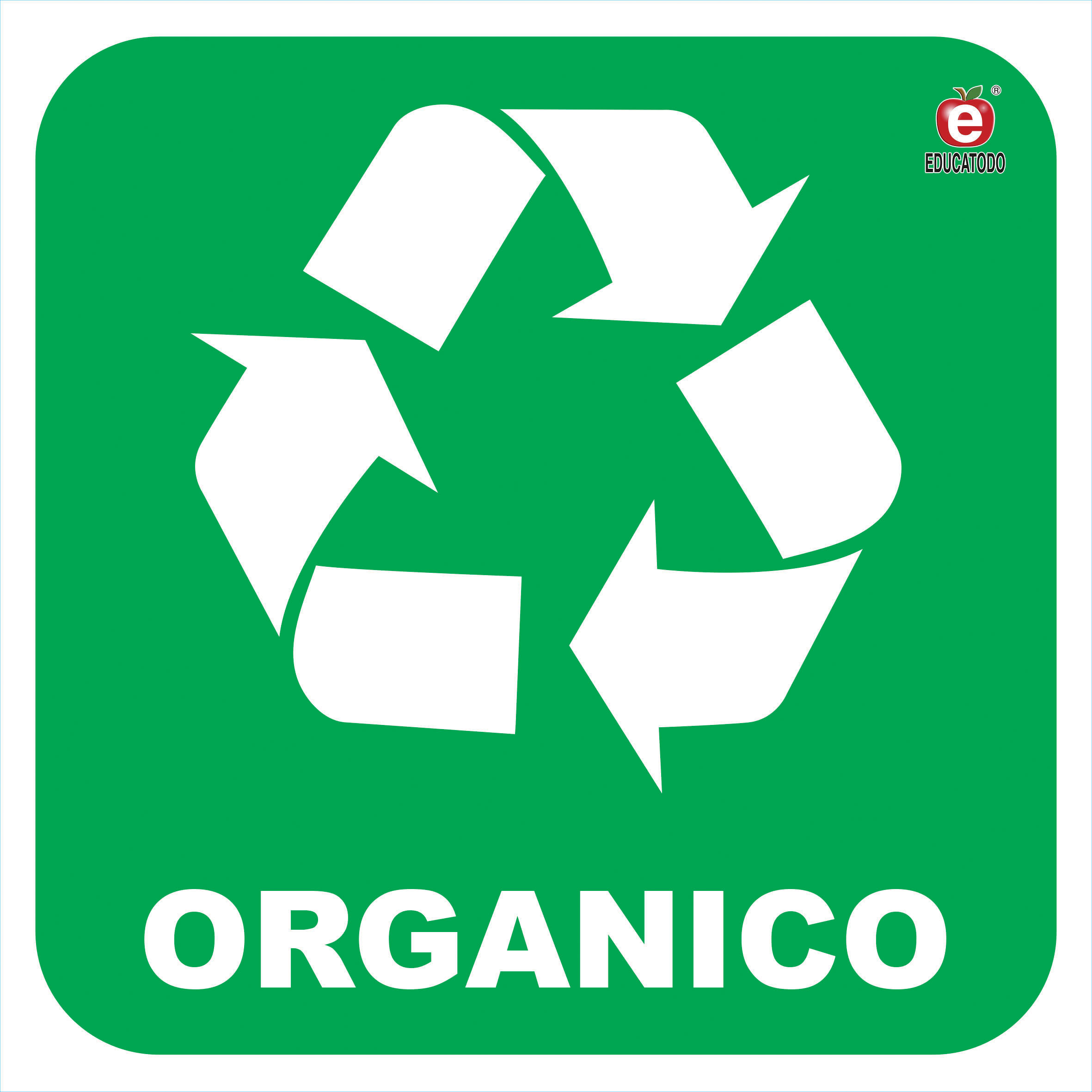 SEÑAL INDIVIDUAL ORGANICO 20 X 20 CM APROX. CAL.20