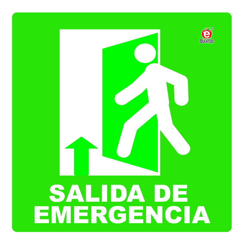 SEÑAL INDIVIDUAL SALIDA DE EMERGENCIA 20 X 20 CM APROX. CAL.20