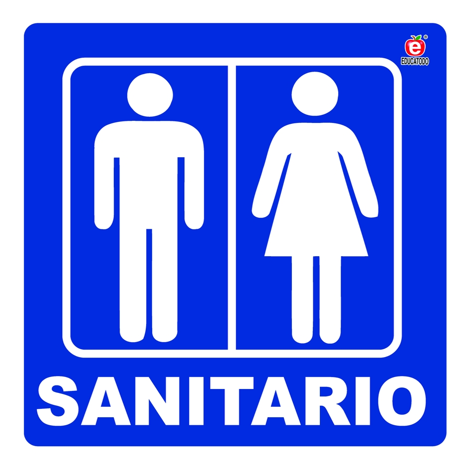 SEÑAL INDIVIDUAL SANITARIO 20 X 20 CM APROX. CAL.20