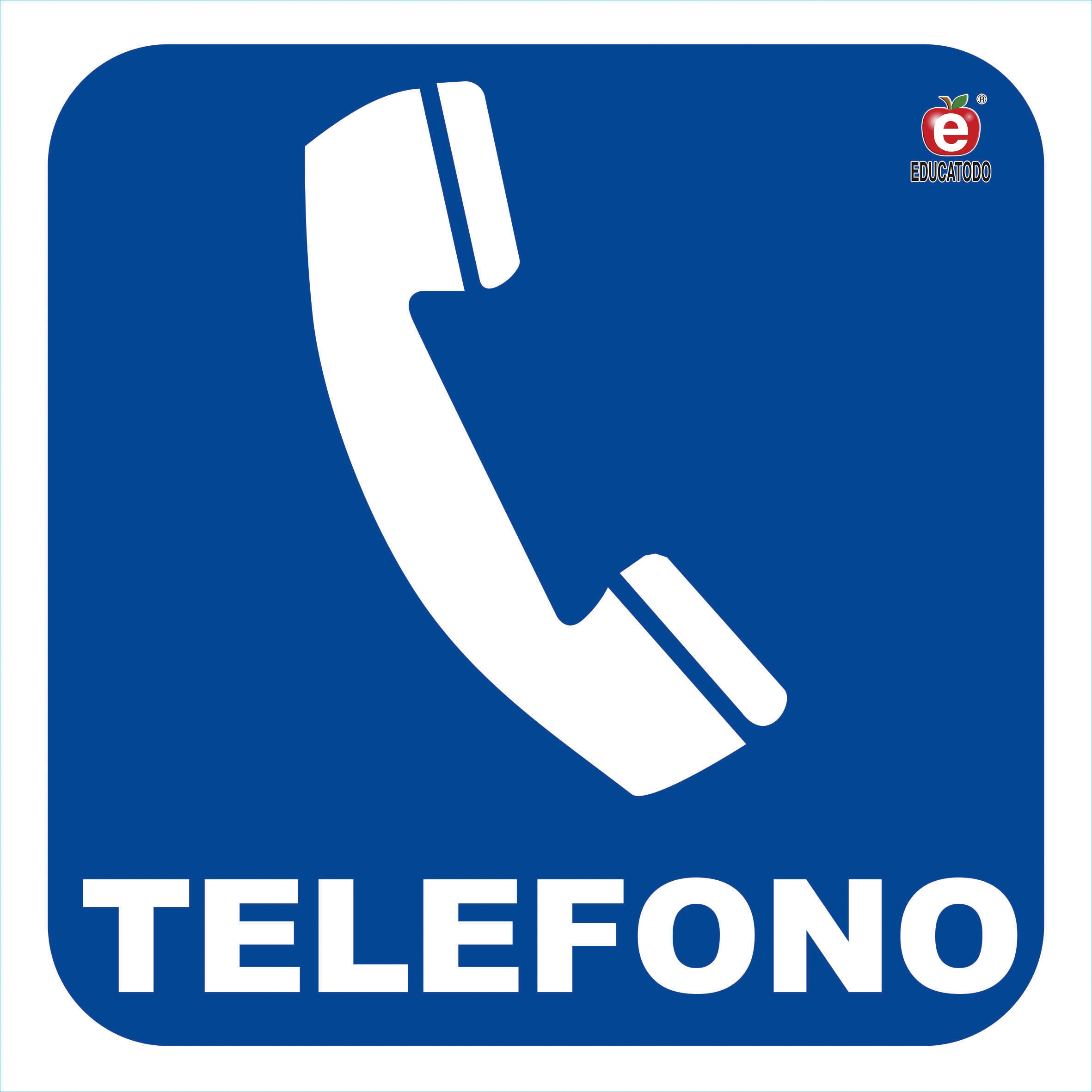 SEÑAL INDIVIDUAL TELEFONO 20 X 20 CM APROX. CAL.20