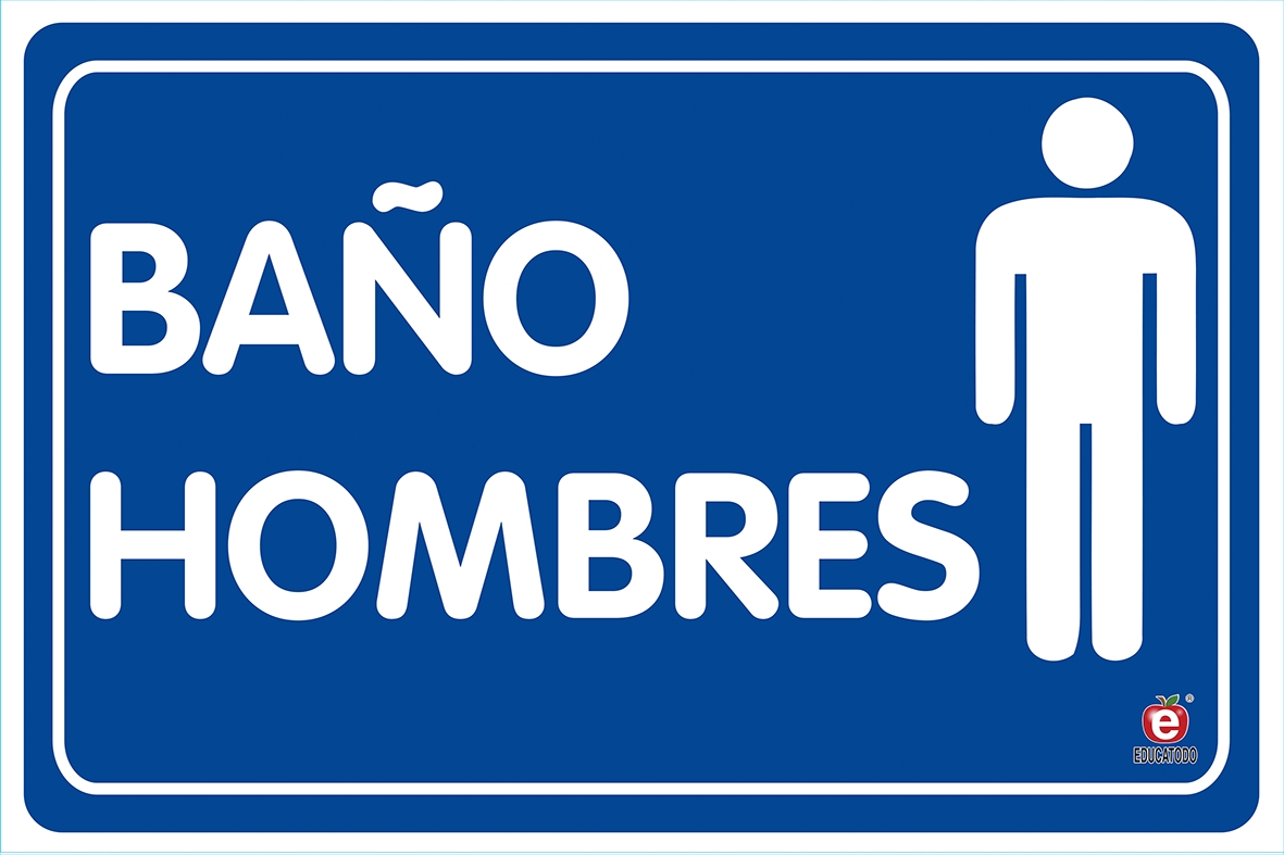 SEÑAL BAÑO DE HOMBRES 30 X 20 CM APROX. CAL.20