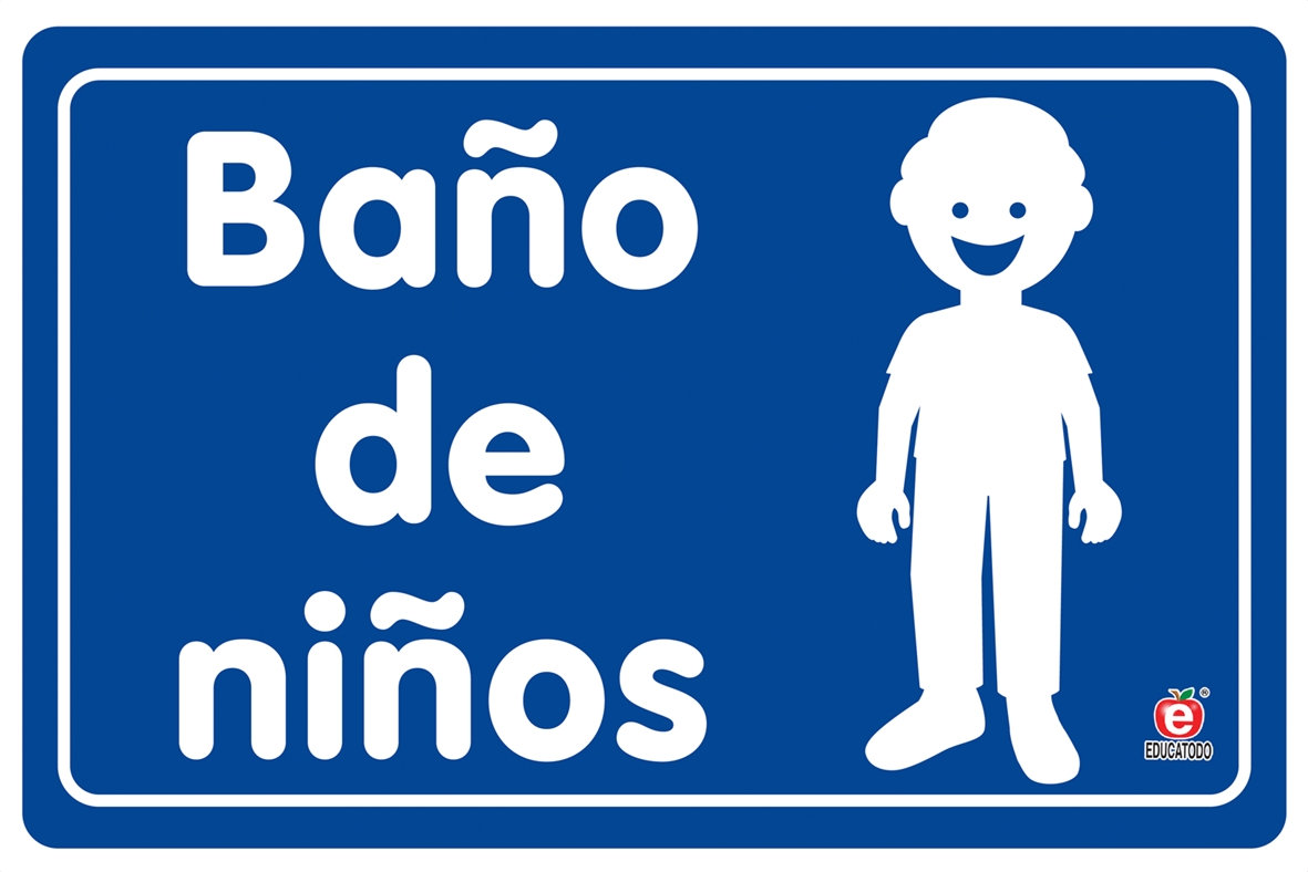 SEÑAL BAÑO NIÑOS 30 X 20 CM APROX. CAL.20