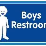 SEÑAL BOYS RESTROOM 30 X 20 CM APROX. CAL.20
