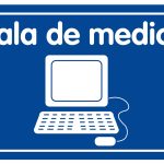 SEÑAL SALA DE MEDIOS 30 X 20 CM APROX. CAL.20