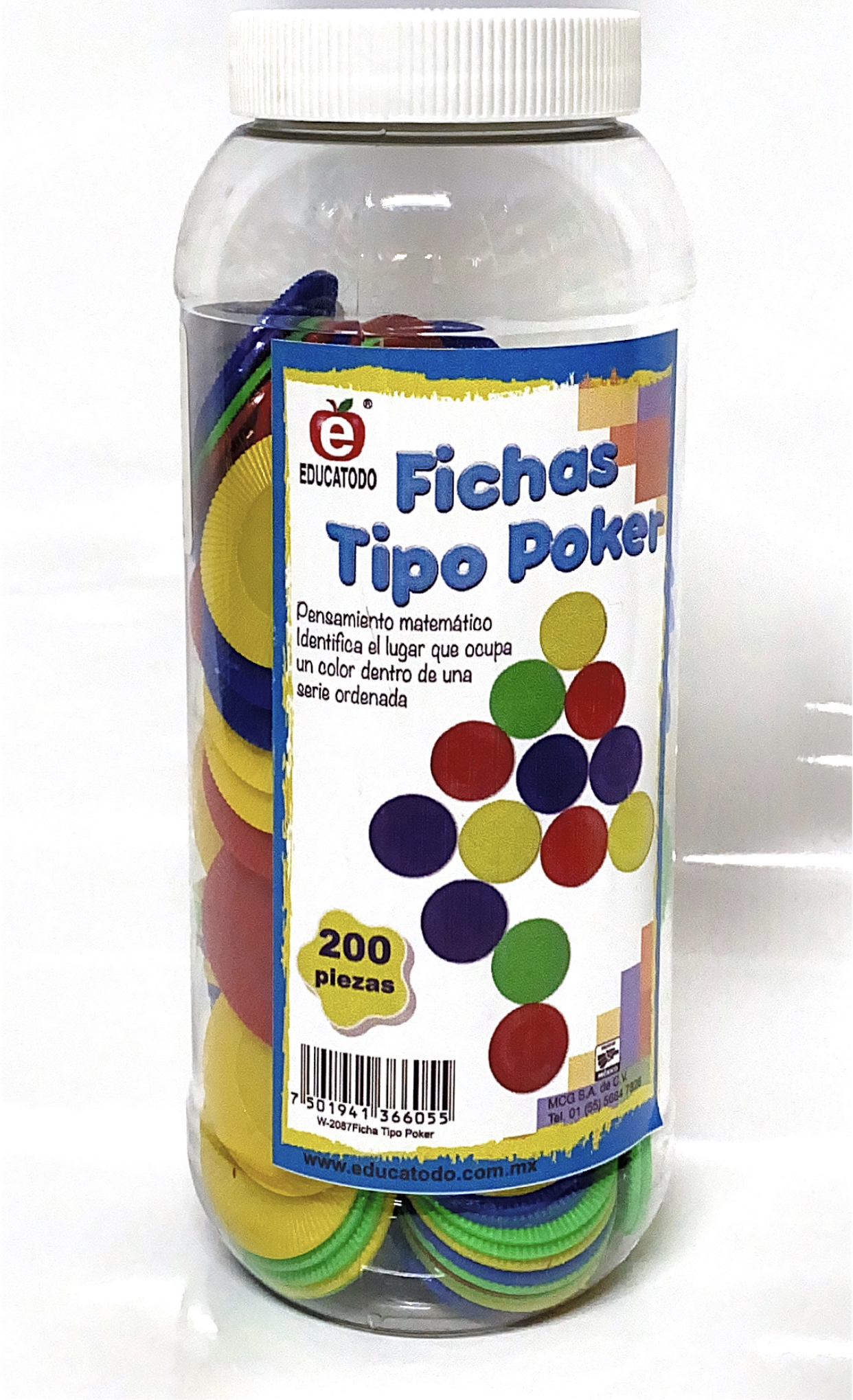 FICHAS TIPO POKER 4 CM 200 PIEZAS EN BOTE