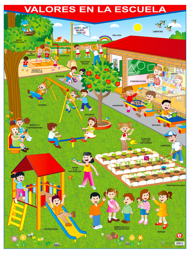 POSTER VALORES EN LA ESCUELA C/B