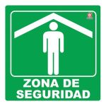 SEÑAL INDIVIDUAL ZONA DE SEGURIDAD 20 X 20 CM APROX. CAL.20