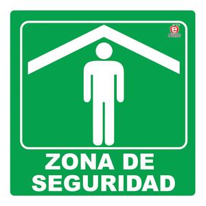 SEÑAL INDIVIDUAL ZONA DE SEGURIDAD 20 X 20 CM APROX. CAL.20