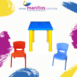 Mesa cuadrada con 2 sillas