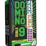 DOMINÓ DOBLE 9, 55 FICHAS PASTA, CAJA METÁLICA