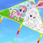 PAPALOTE P/ILUMINAR C/ACUARELAS Y PINCEL (80X50 CM APROX)