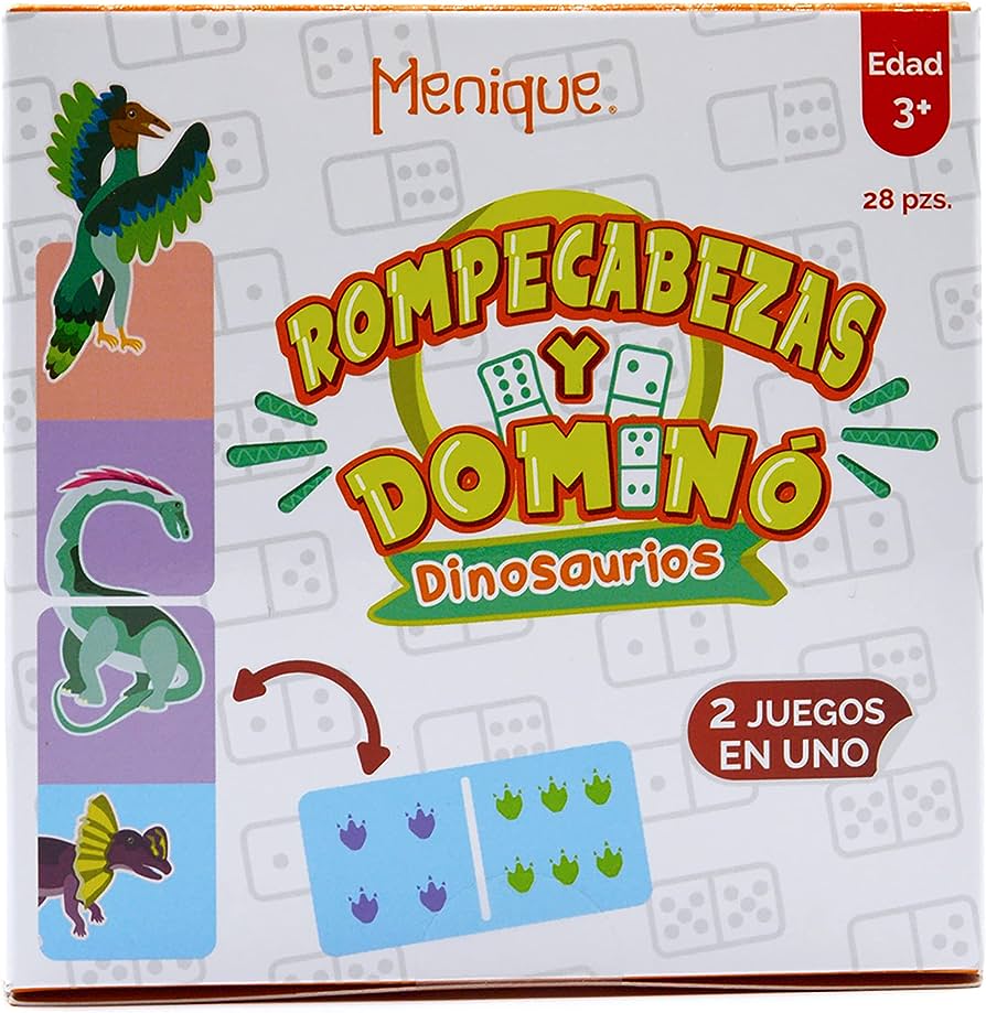 DOMINO DINOSAURIOS. DOMINOES PUZZLE DINOS