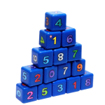 DADOS DE PLASTICO DE 3 X 3 CON LETRAS CON 15 PZAS