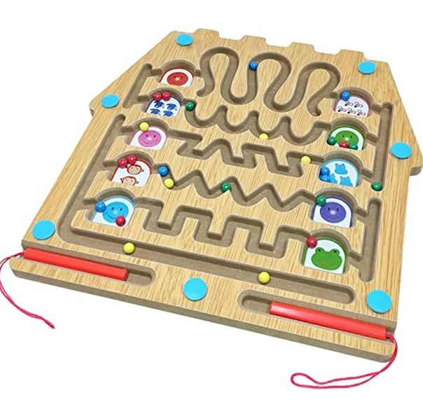 Tablero de Caligrafía con Laberinto de Cuentas Magnéticas